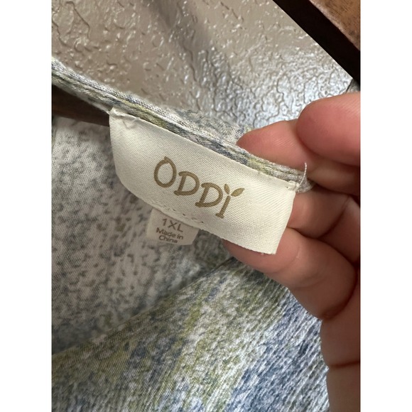 ODDY Kaftan Tunic Dress Boho Butterfly Sleeve Smocked Waist Print 1XL - Picture 7 of 8